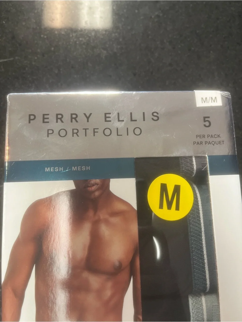 Sz M Perry Ellis 5-Pack Boxer Briefs in Light Blue, Black, Gray, Maroon